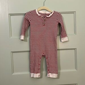 Organic cotton, red and white striped holiday outfit